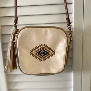 Square crossbody purse with tribal design
